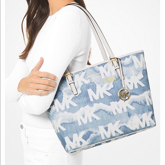 MICHAEL KORS MEDIUM SHIBORI PRINT LOGO TOTE BAG - Picture 2 of 16